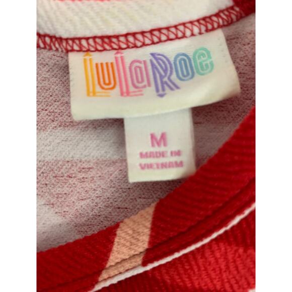 Medium LulaRoe Amelia Dress Pockets Red White - Picture 8 of 9